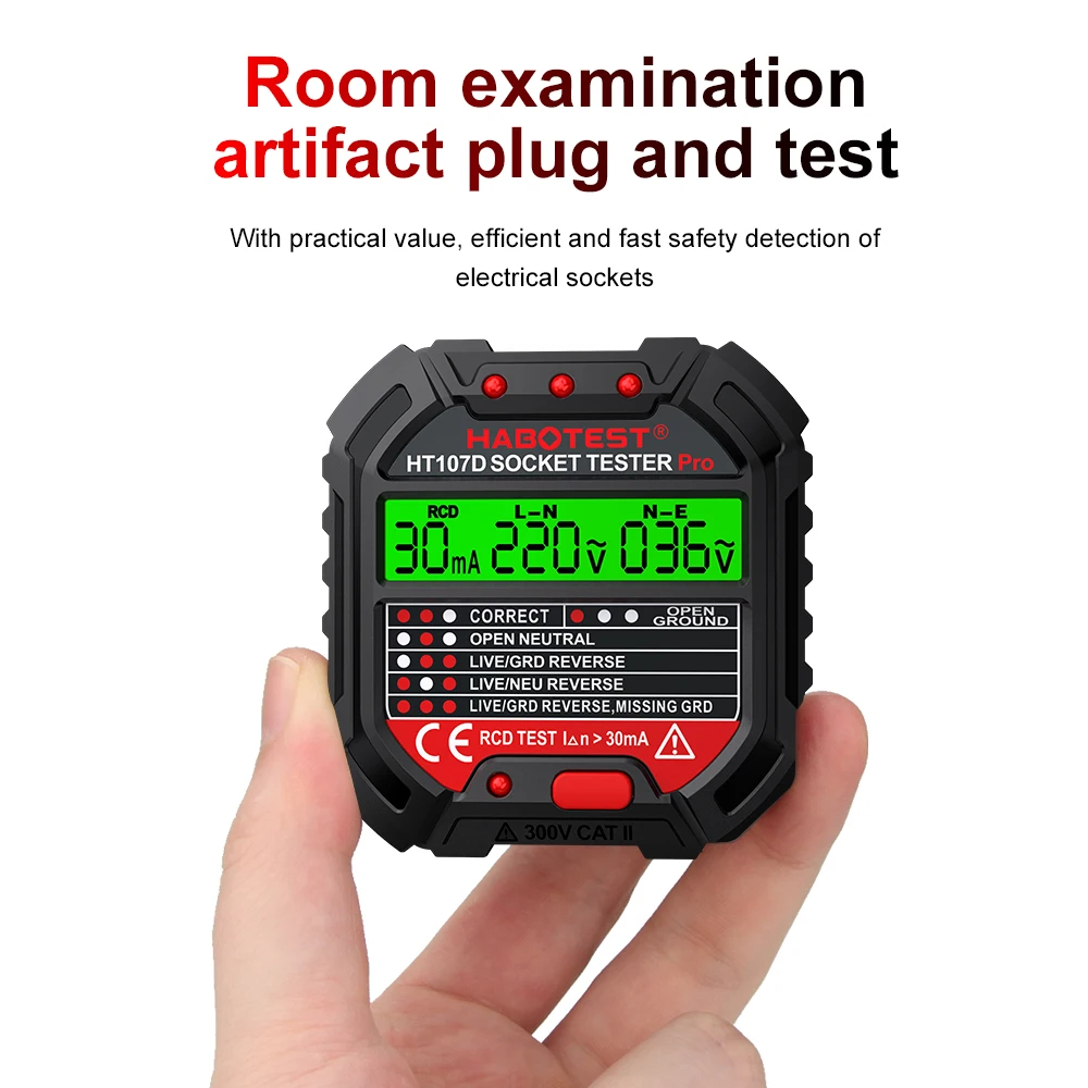 Power Tools Uk Review - HT106/HT107 Digital Outlet Socket Detector Voltage