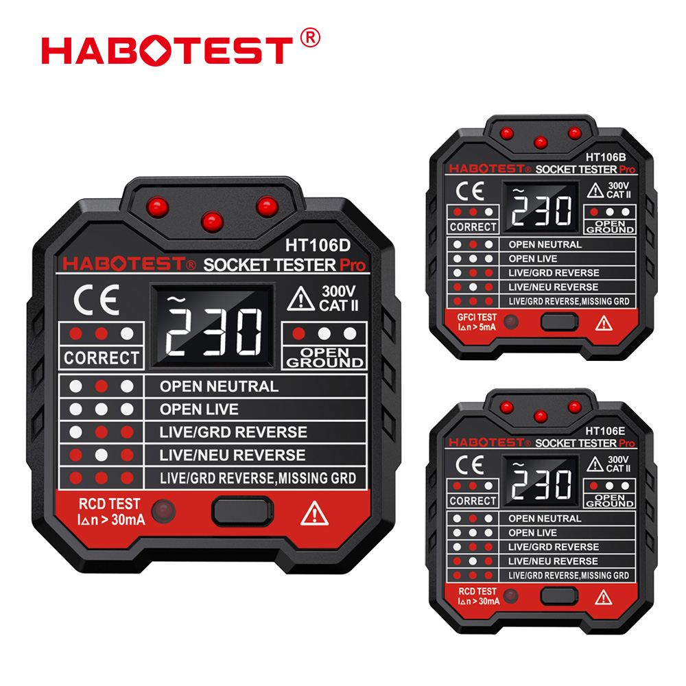 Power Tools Uk Review - HABOTEST HT106 Digital Socket Tester Pro
